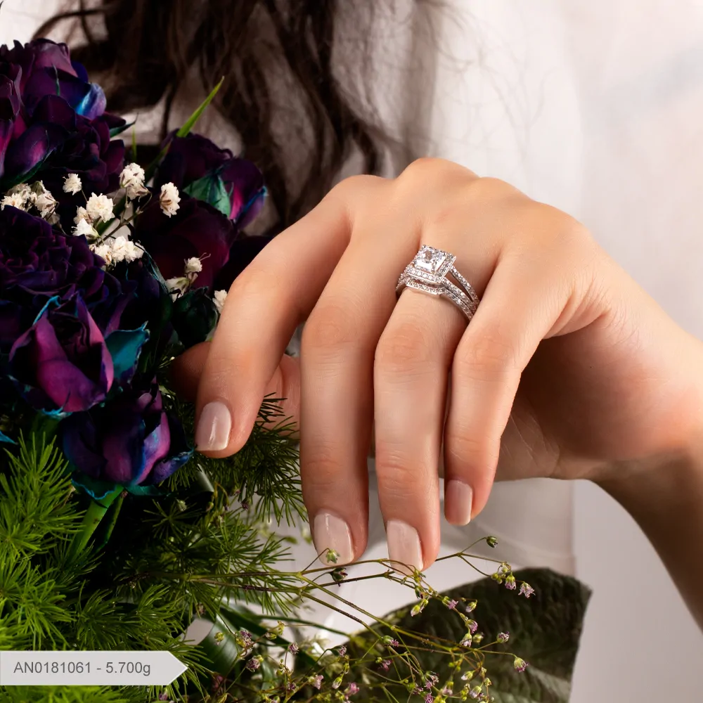 حلقه و پشت حلقه پایه جواهر لوکس بارمان گلد 0181061