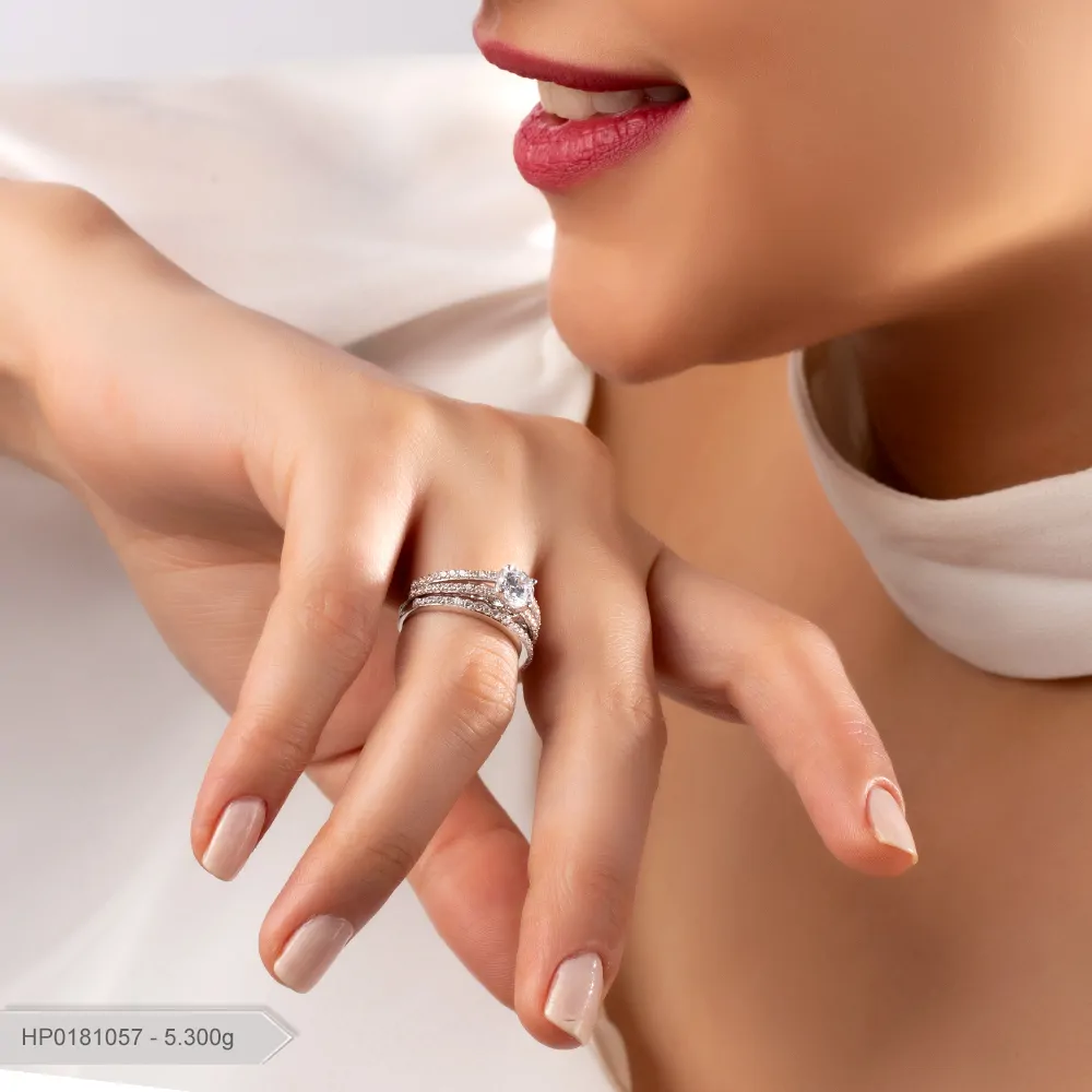 حلقه و پشت حلقه پایه جواهر لوکس بارمان گلد 0181057
