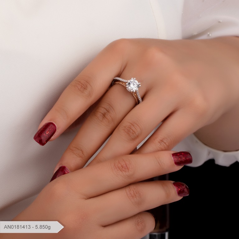 انگشتر پایه جواهر لوکس بارمان گلد 0181413