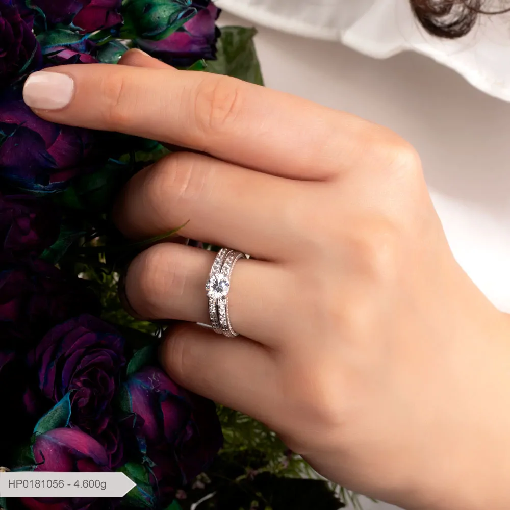 حلقه و پشت حلقه پایه جواهر لوکس بارمان گلد 0181056